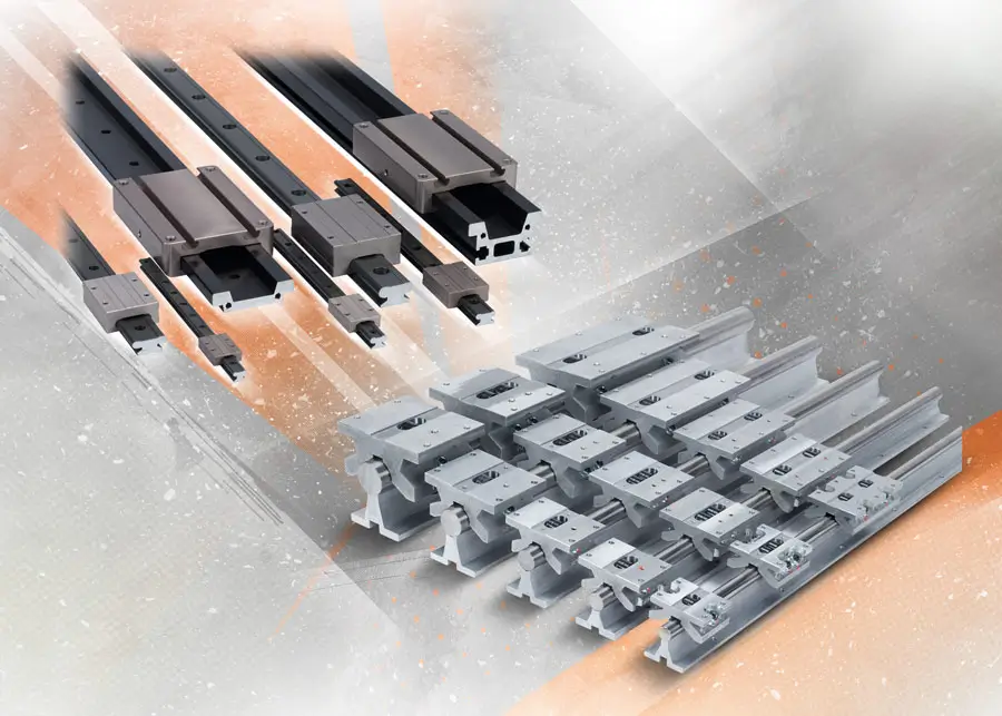 PBC Linear Guide Tracks with Slides and Roller Block Bearings