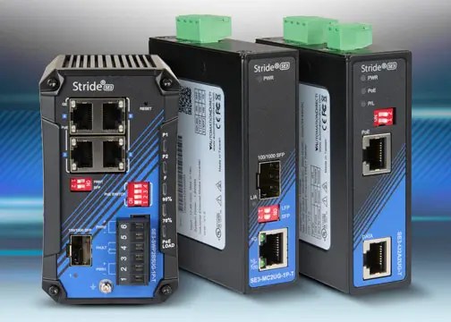 STRIDE SE3 Series Media Converters, PoE Ethernet Switch, and PoE Injectors 