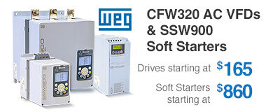 WEG CFW320 AC VFDs and SSW900 Soft Starters