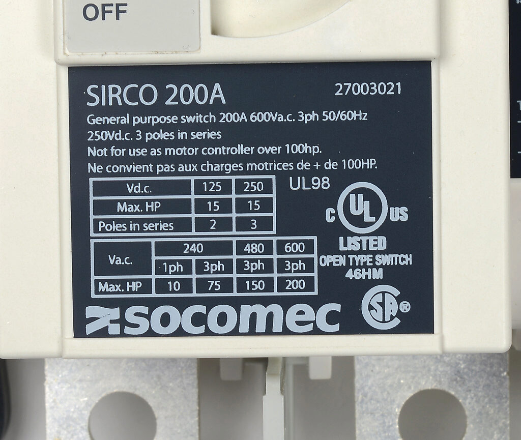 Disconnect Switch: 3-pole, 200A (PN# 27003021) | AutomationDirect
