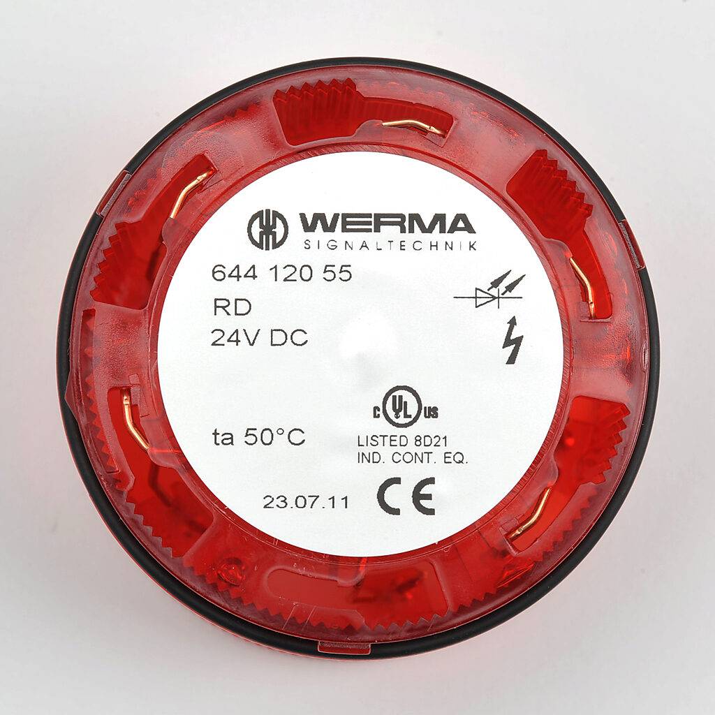WERMA LED Light Element: 70mm diameter, red, flashing (1 Hz ON for ...