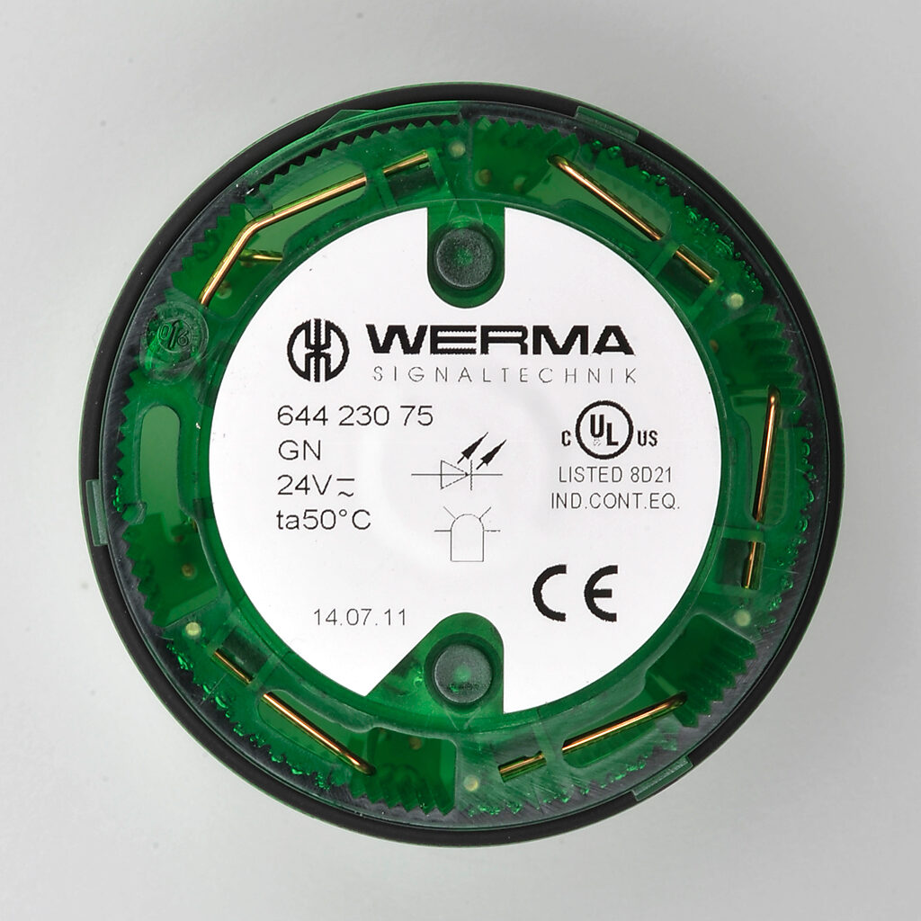 WERMA LED Light Element: 70mm diameter, green, rotating (120rpm) (PN ...