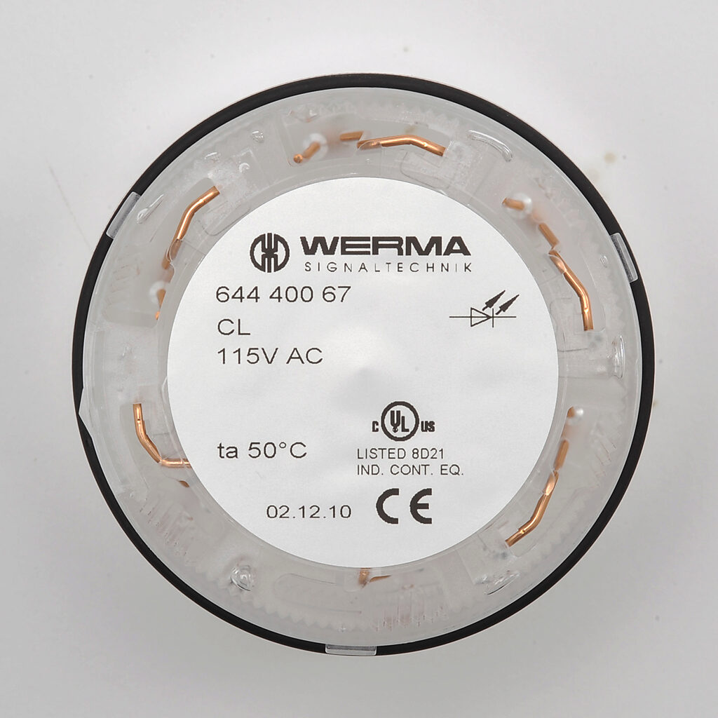 WERMA LED Light Element: 70mm diameter, clear/white, permanent (PN ...