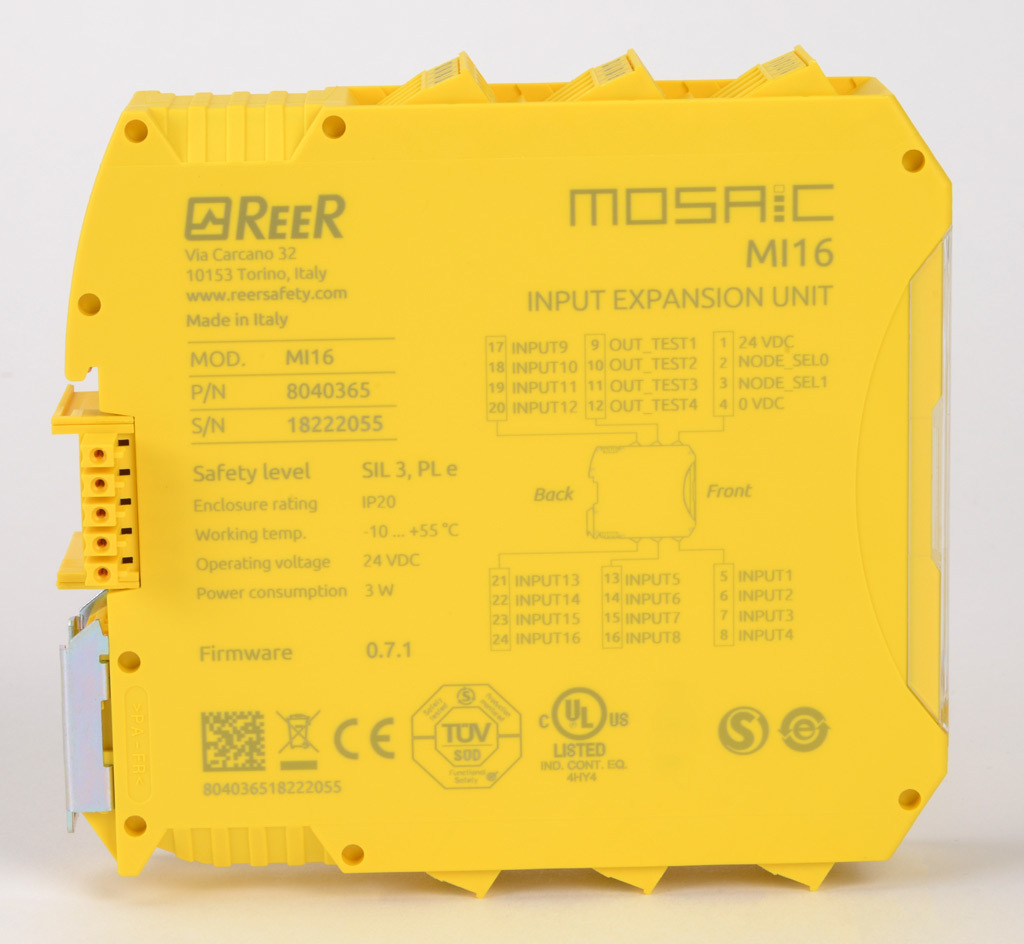 Safety Expansion Module: (16) digital safety input(s), for MOSAIC 