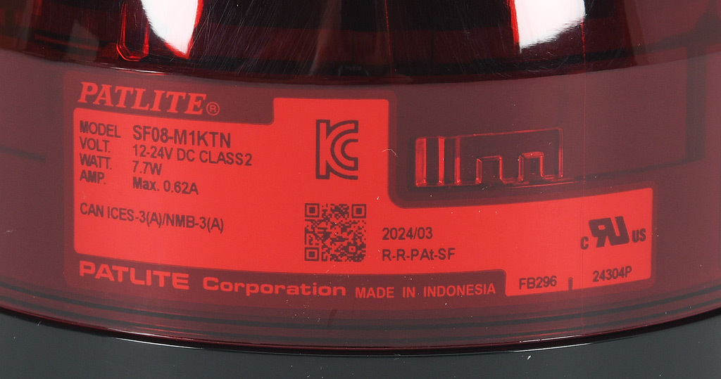 PATLITE SF08-M1KTN グリーンビーコンライト パトライト(PATLITE) モータレスLED回転灯 SF08-M1KTN DC12～24V