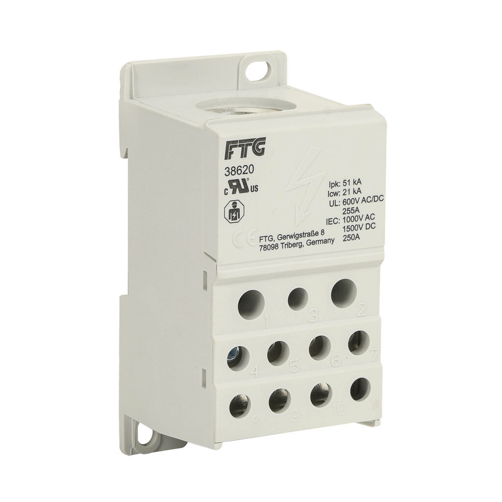 Terminal Block: enclosed, 225A, 1-pole, UL 1059 recognized (PN# 38620 ...