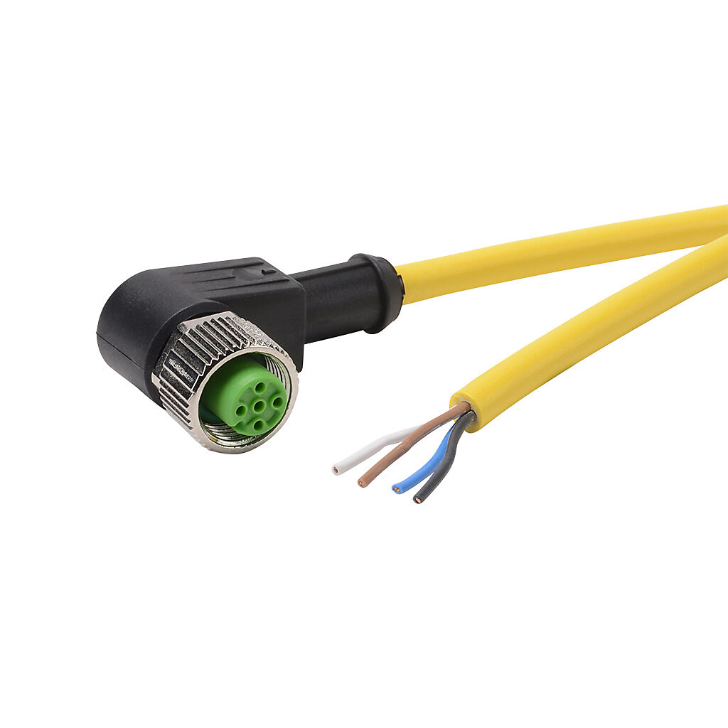 Connection Cable: 22.9ft/7m, M12 right-angle female to pigtail (PN#  7000-12341-0240700)