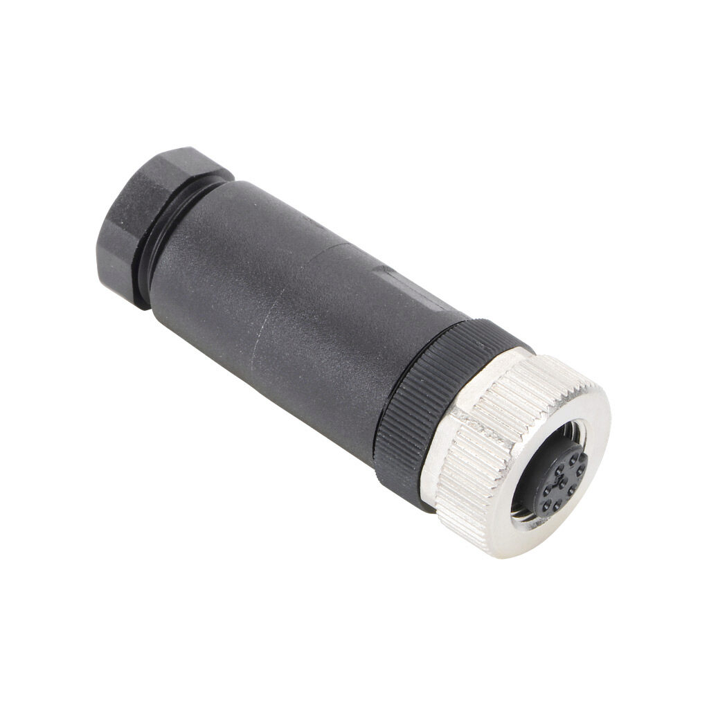 Field Wireable Connector: M12 nut 8-pin female axial connection, 20 AWG  (PN# 7000-17321-0000000) AutomationDirect