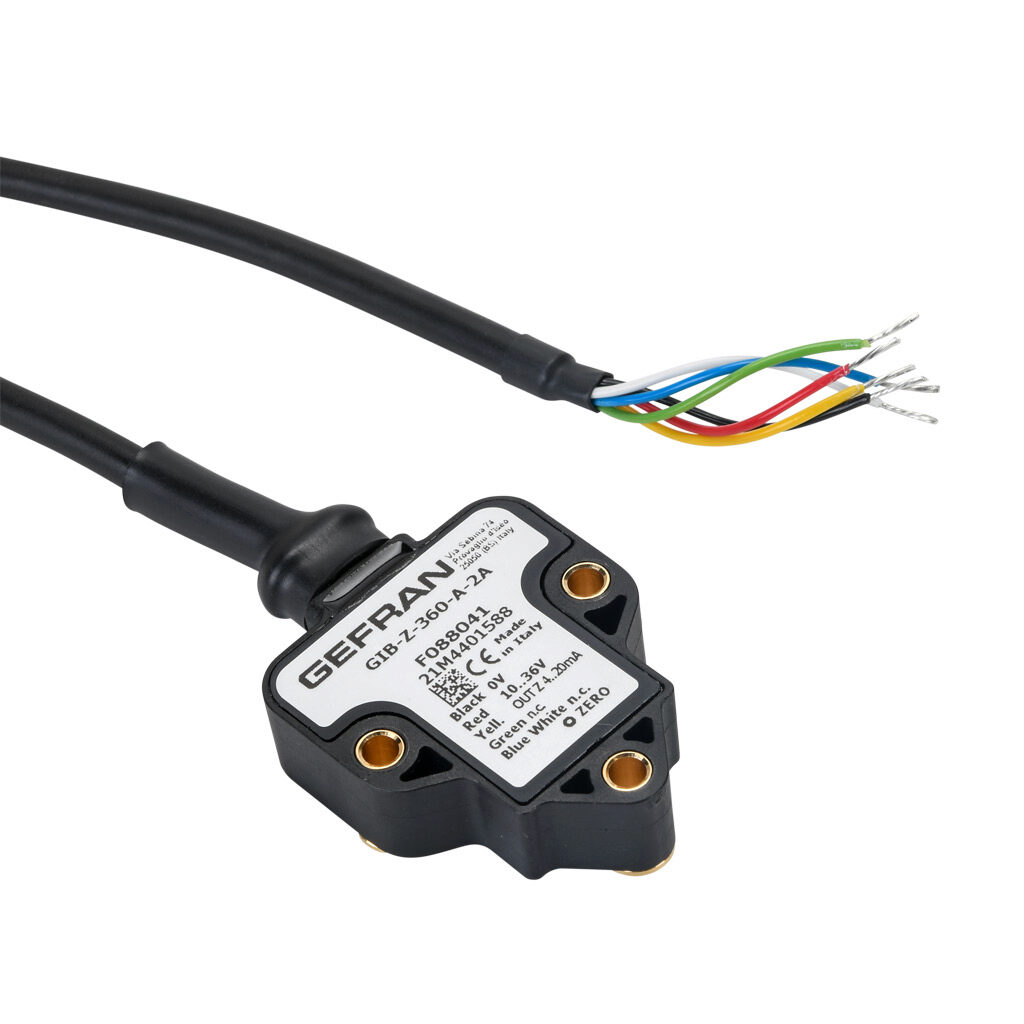 Inclination Sensor: axis, +/- 180 degrees, 4-20 mA output, pigtail (PN#  GIB-Z-360-A-2A) AutomationDirect