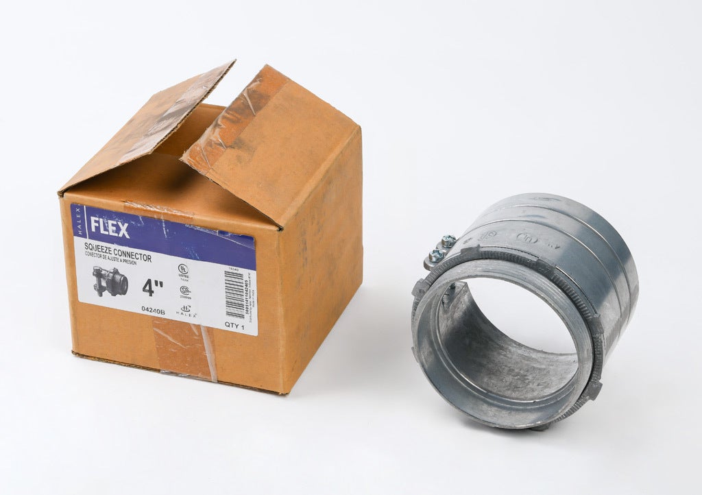 Fitting: 1/pk, 4in ID, straight, for flexible metal conduit (FMC) (PN ...