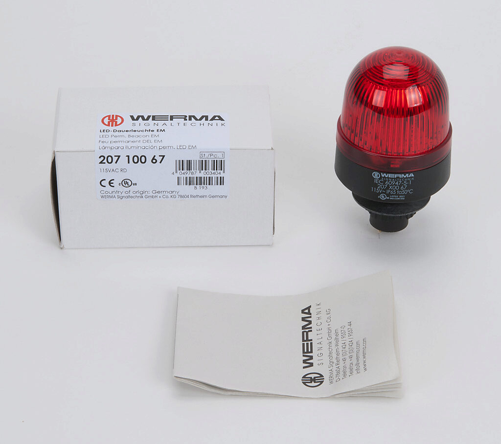 Industrial Signal Beacon: red, permanent, 115 VAC (PN# 20710067 