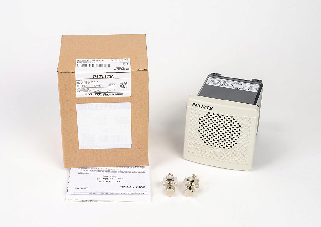 Patlite Audible Alarm: electronic sound, 90 dB at 1m (PN# BD-24AE 