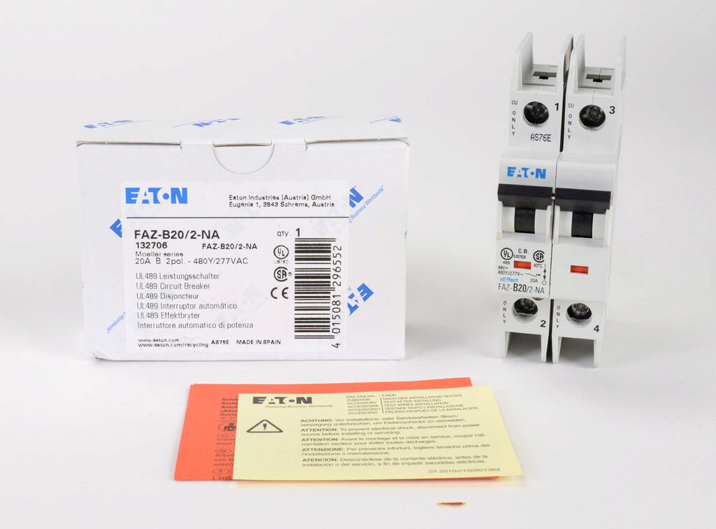 Eaton FAZ-B20/3-NA UL489 Circuit Breaker 20A B 3Polig NFP 