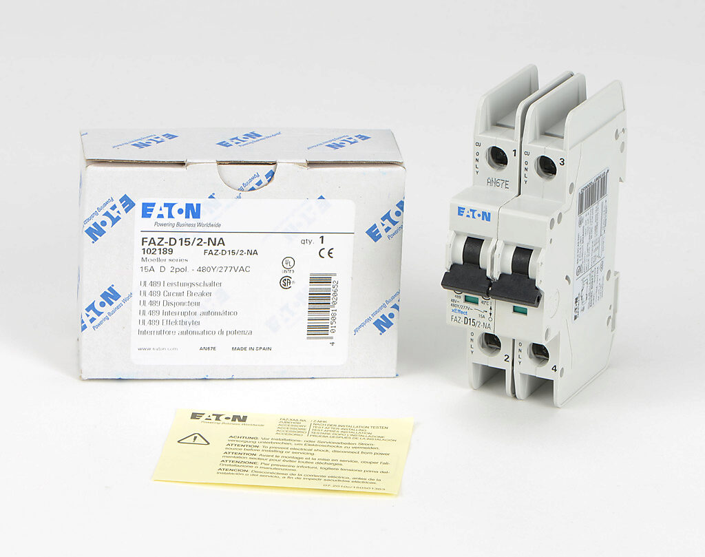 Eaton Faz-d15/2-na Miniature Circuit Breaker 15a D Curve 2p for sale online