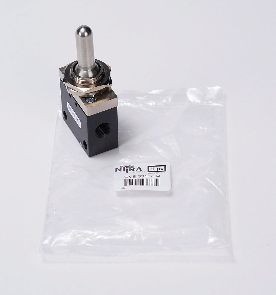 3 Position 2 Port Toggle Switch Pneumatic Mechanical Valve, Hand Controlled, Convenient, Metal Round Knob, Simple Structure, Small Size