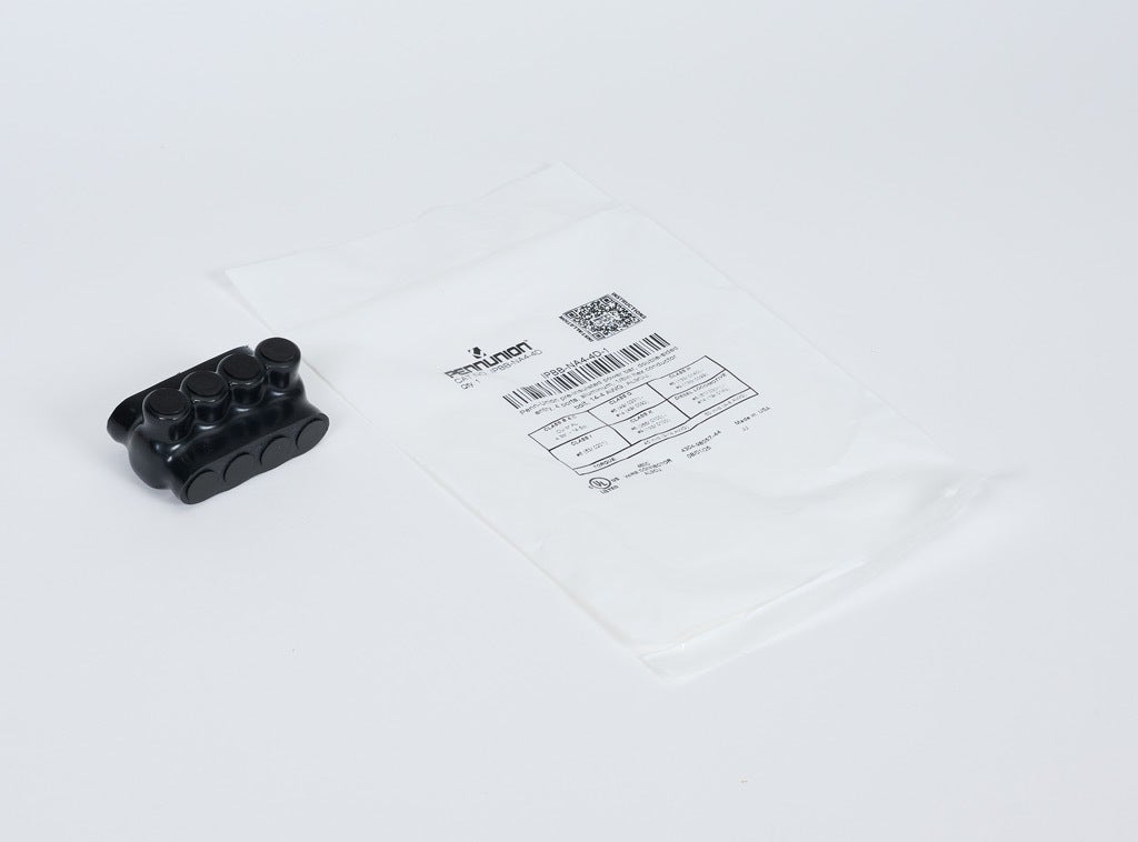 Power Bar: pre-insulated, 4 ports, double-sided entry, 14-4 AWG (PN ...