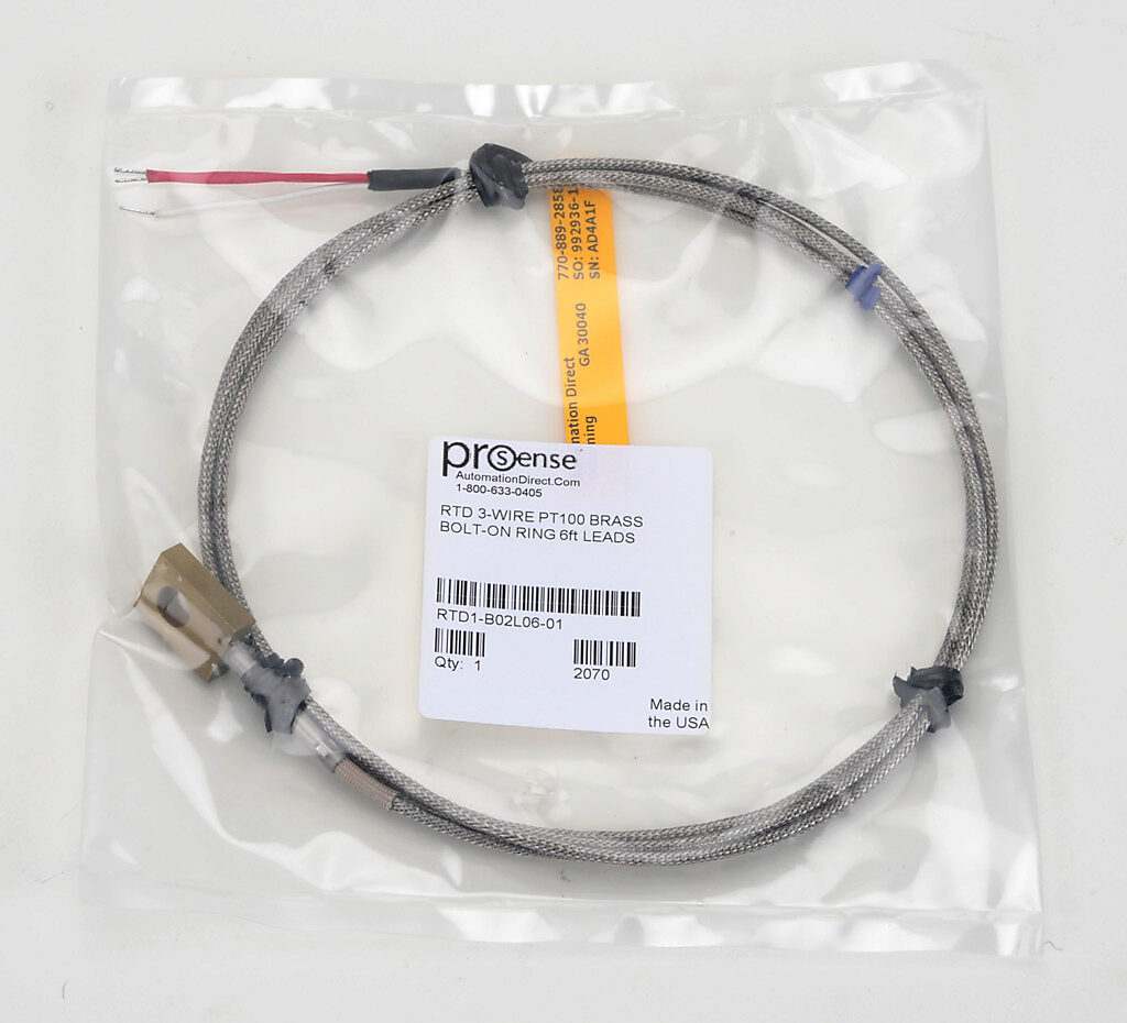 Temperature Sensor: Pt100 RTD, -58 to 572 deg F (PN# RTD1-B02L06-01 ...