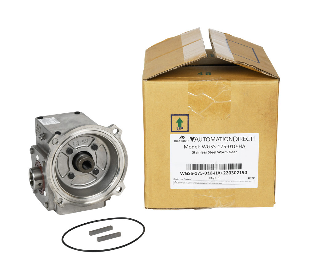 Worm Gearbox: Washdown Duty, 10:1 Ratio (PN# WGSS-175-010-HA ...