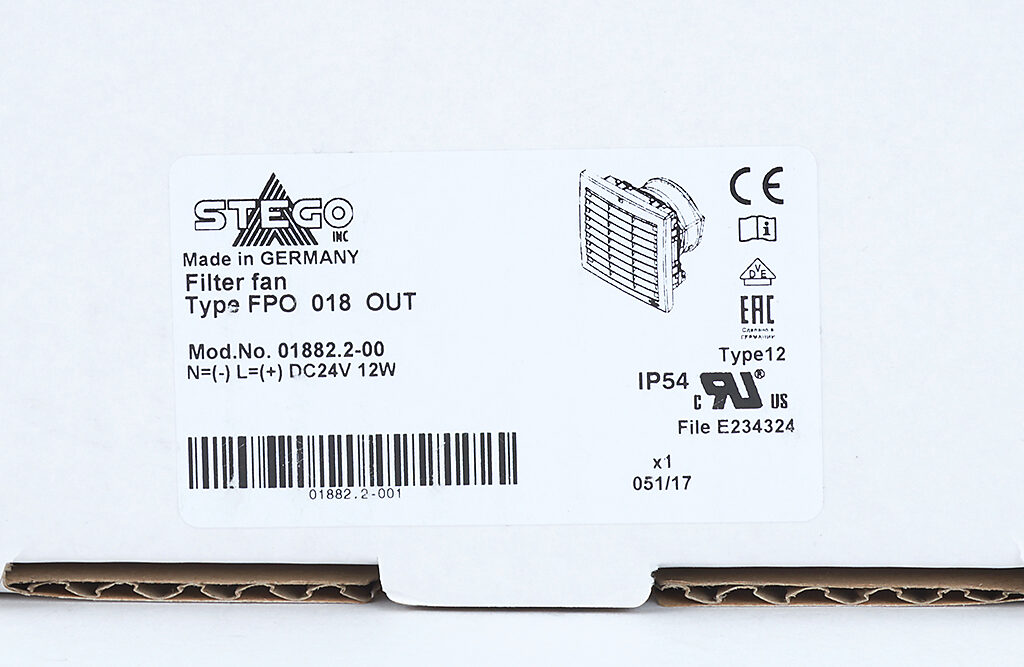 Enclosure Fan Assembly: exhaust, 158 CFM, 24 VDC operating voltage 