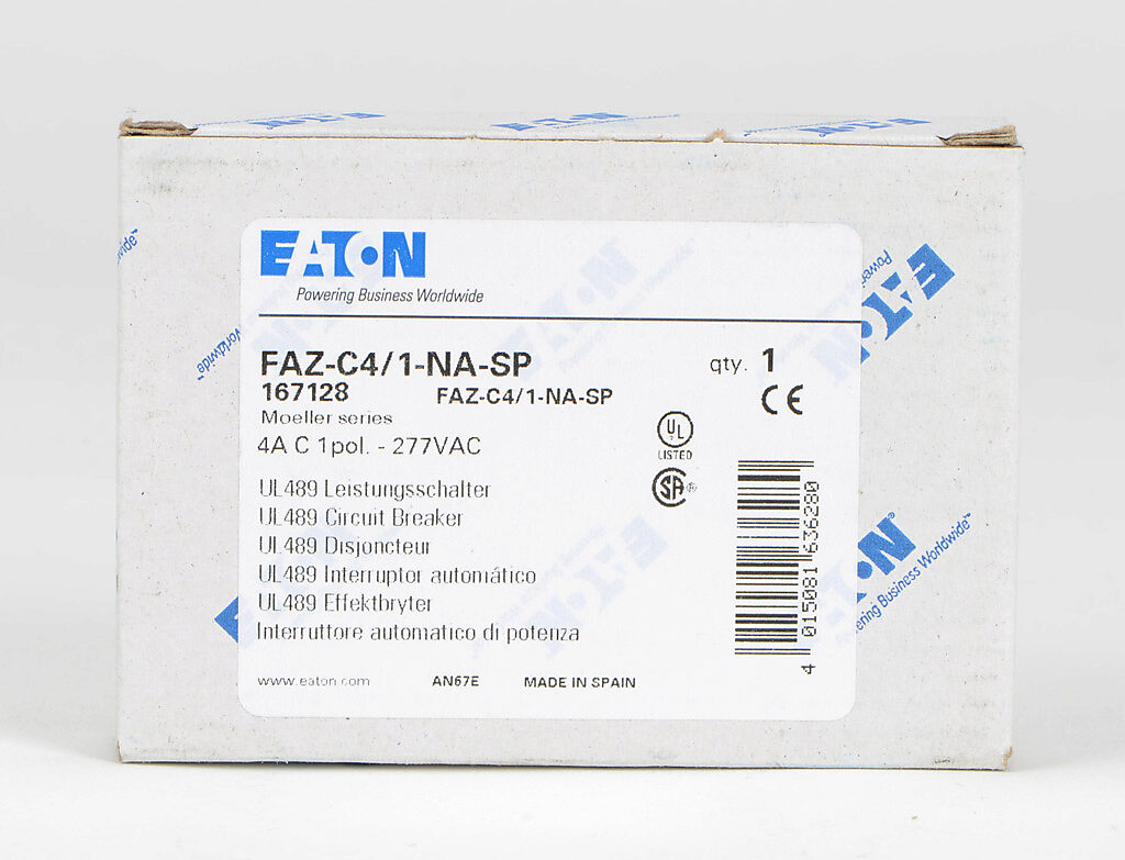 EATON Circuit Breaker 4A 1 Pole         FAZ-C4/1-SP 