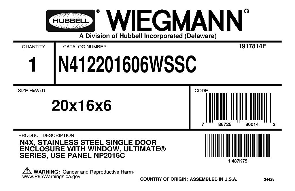Wiegmann SCF0606 Painted Steel Flush Mount Cover Only for SC-Series Enclosures 8 x 8 8 x 8 WIESCF0606 