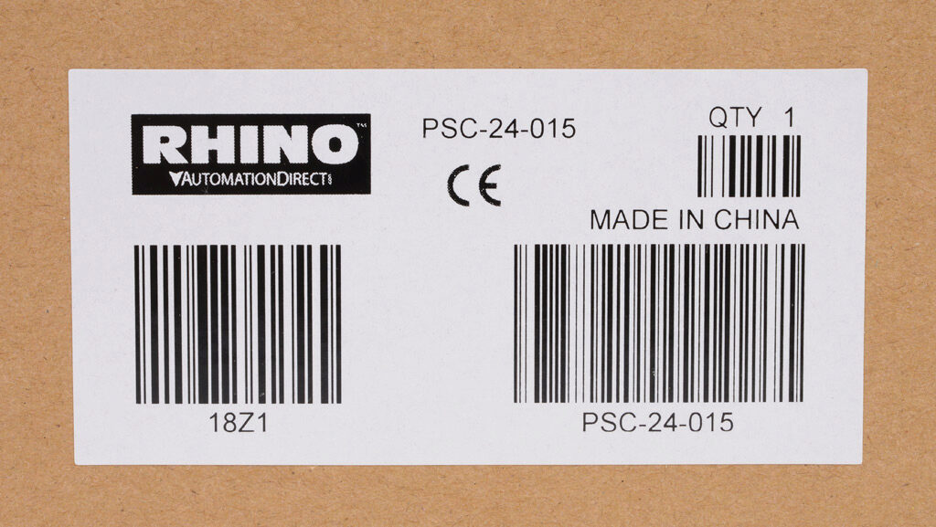 RHINO Model PSC-24-015 15W 24-28VDC 0.63 Output NEC Class 2 Power Supply 