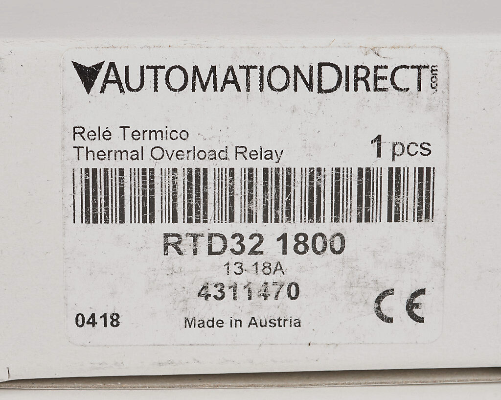 Automation Direct Motor Starter Thermal Overload RTD32 1800   13-18AMP 