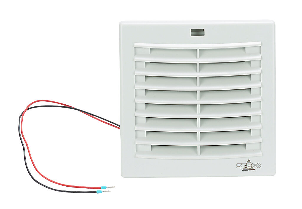 Enclosure Fan Assembly: exhaust, 18 CFM, 24 VDC operating voltage 