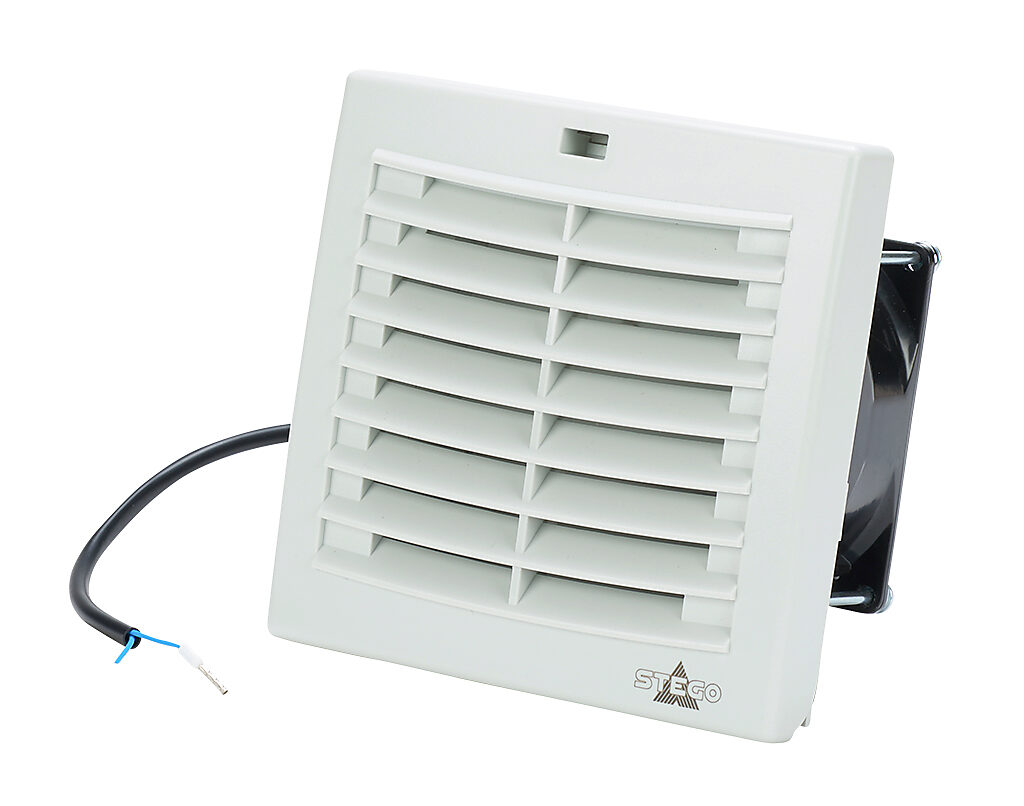 Enclosure Fan Assembly: exhaust, 19 CFM, 115 VAC operating voltage 
