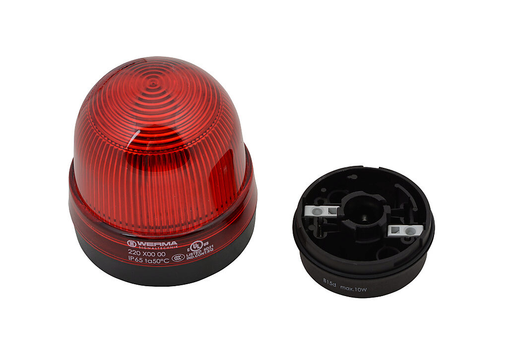Industrial Signal Beacon: red, permanent, 12-240 VAC/VDC (PN# 22010000)