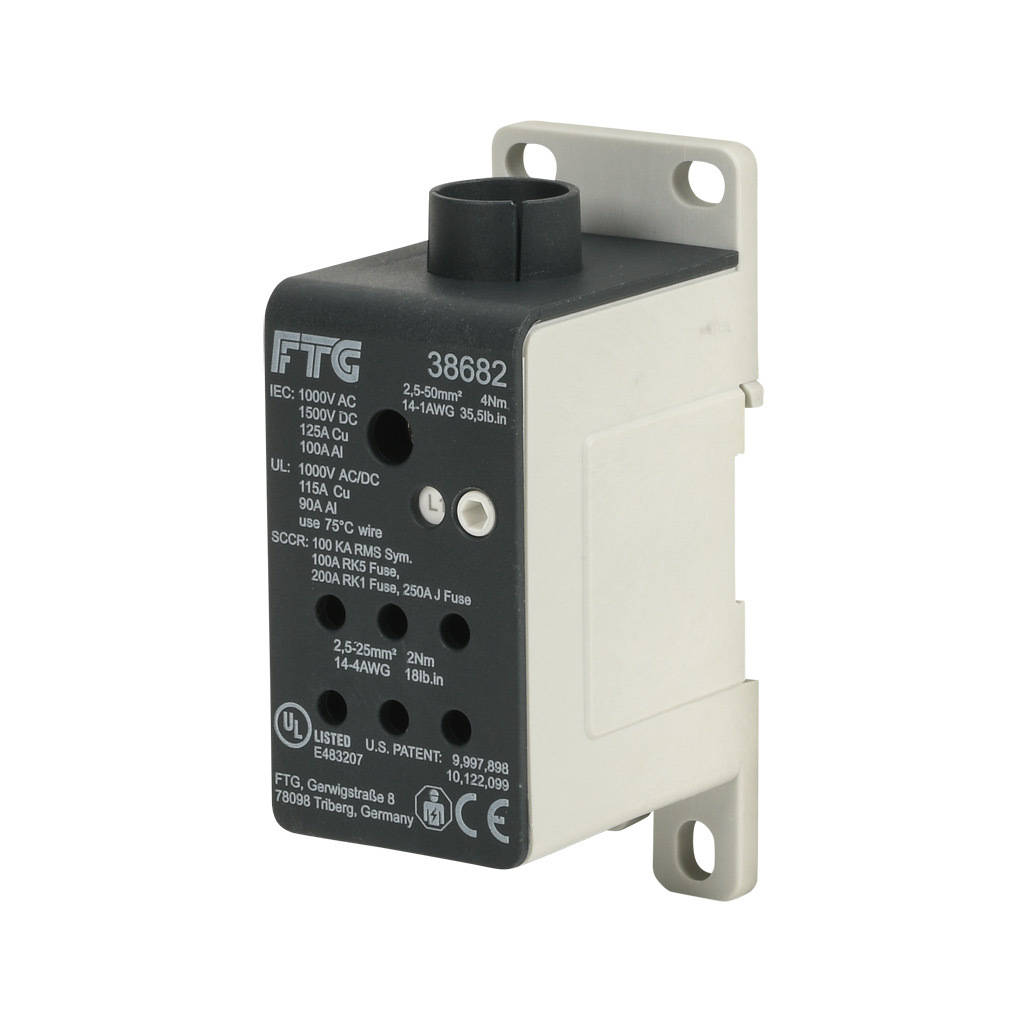 Power Distribution Block: enclosed, 115A, 1-pole, UL 1953 Power Distribution Block: enclosed, 115A, 1-pole, UL 1953