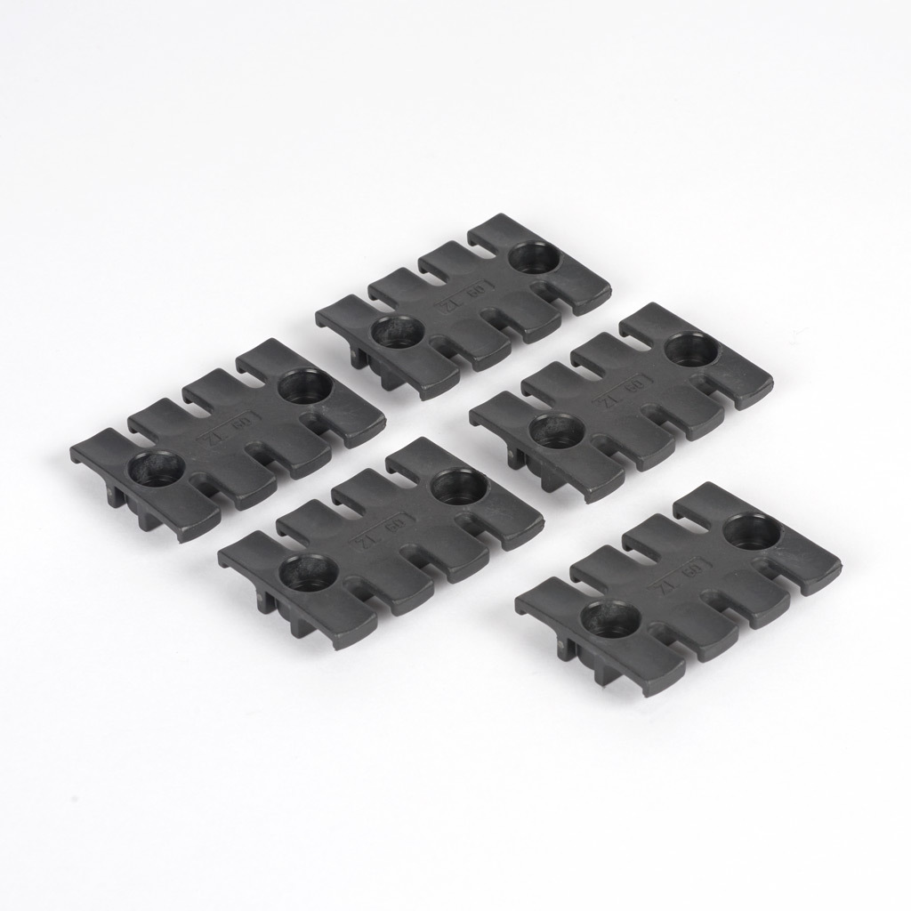 Cable Strain Relief Plate: black, holds (4) cable(s) (PN# 566116 