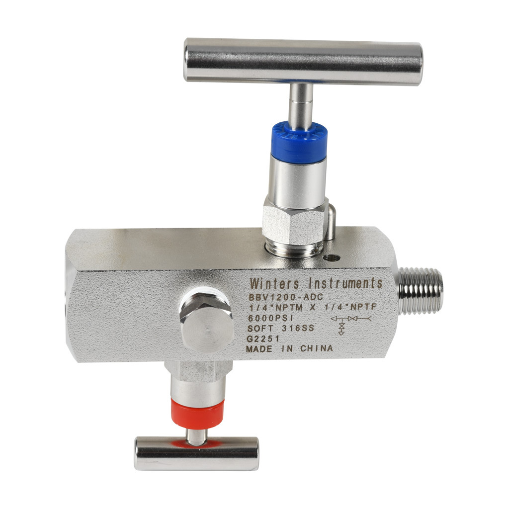 Manual Block and Bleed Needle Valve: straight body soft seat (PN#  BBV1200-ADC)
