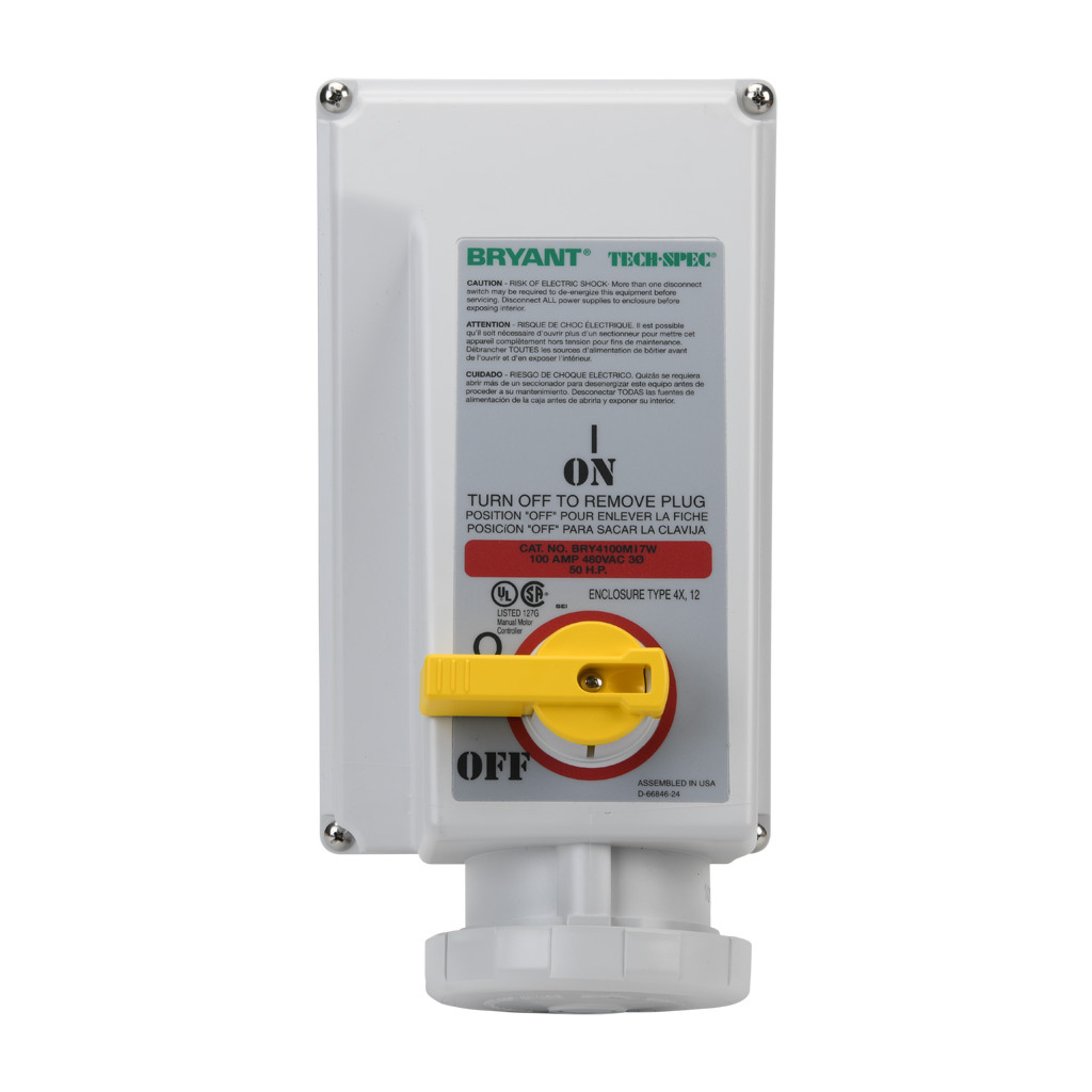 Pin and Sleeve Mechanical Interlock 3pole, UL 508 rated, 100A (PN