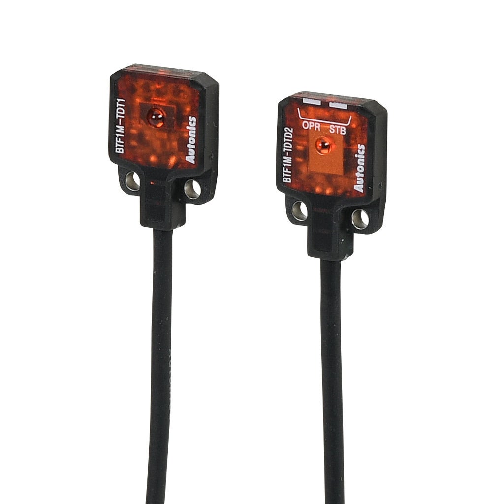 Rectangular photo sensor: 0-1m range, through-beam pair (PN# BTF1M-TDTD ...