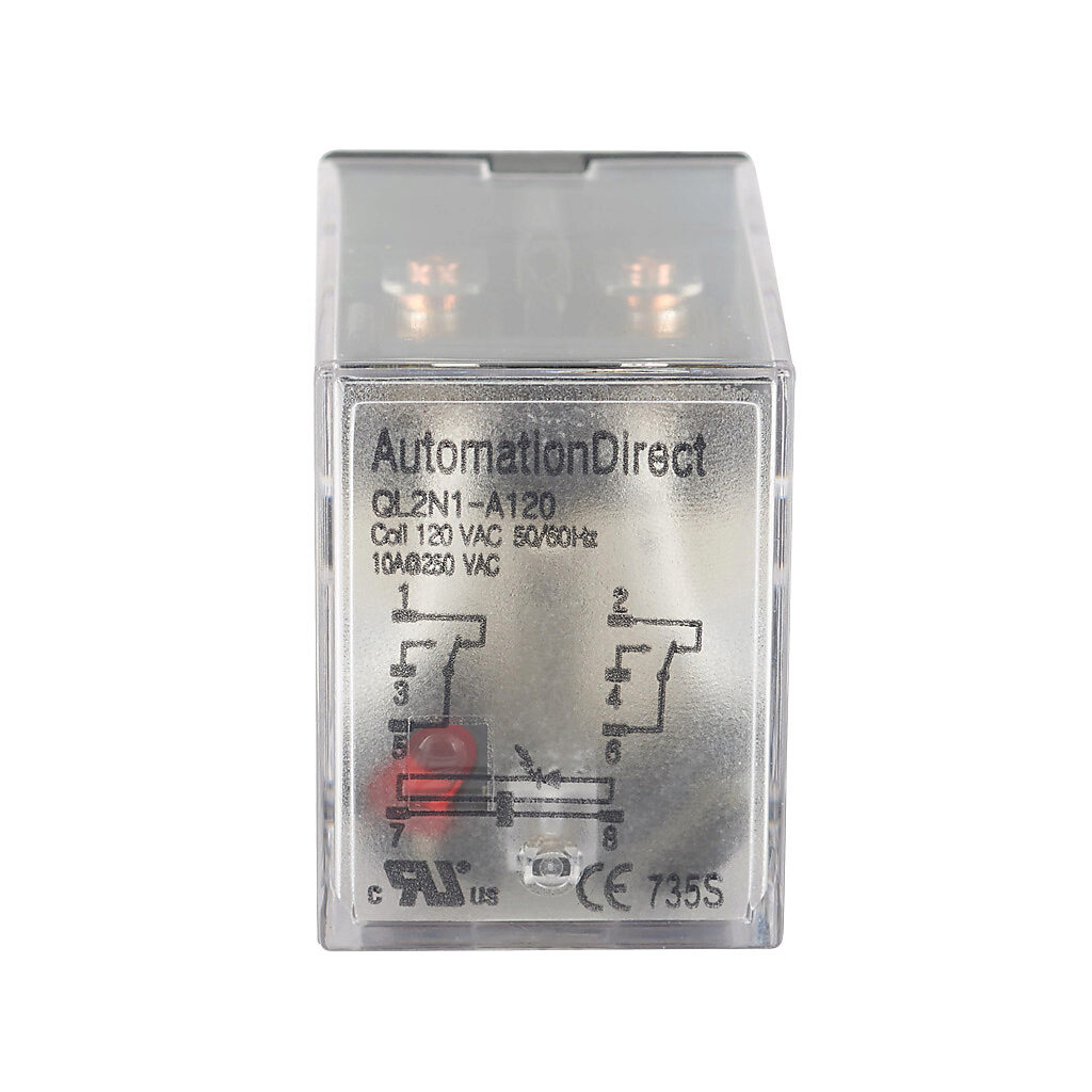 AUTOMATION DIRECT QM2N1-A120,RELAY 120VAC 2PDT 5AMP LED 