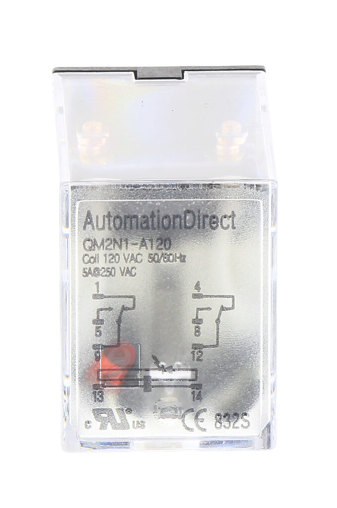 QM2N1-A120,RELAY 120VAC 2PDT 5AMP LED AUTOMATION DIRECT 