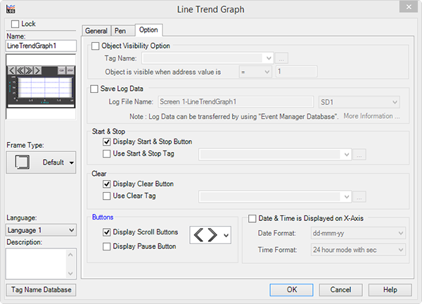 Trend Graph Options