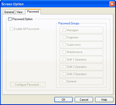 Select Option Screen Screen Option