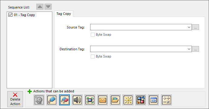 Add Event Action — Tag Copy
