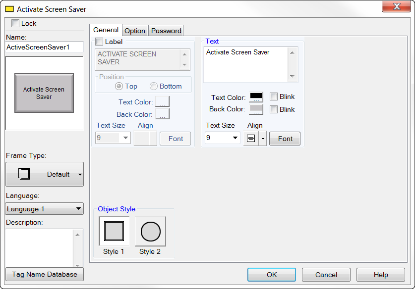 Activate Screen Saver Object