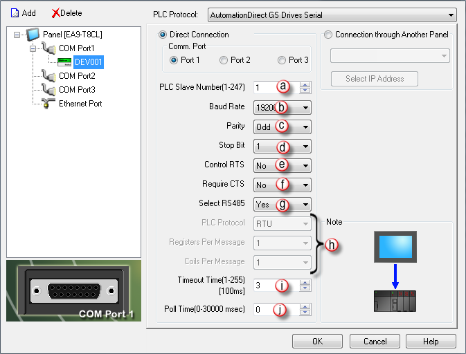 AutomationDirect GS Drives Serial Setup