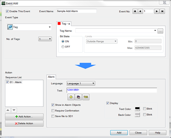Adding Event Actions