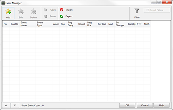 Event Manager Actions — Add/Edit/Delete