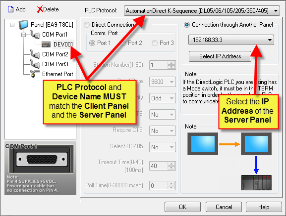 Panel Pass Check Connection Through Another Panel (Pass-Through)