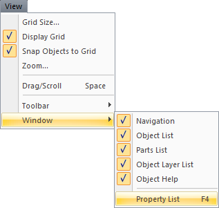 Edit Objects in the Property List Window