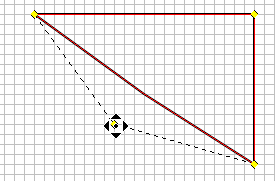 A graph with a line and a point .