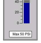 A grey rectangular object with a blue rectangular object  .