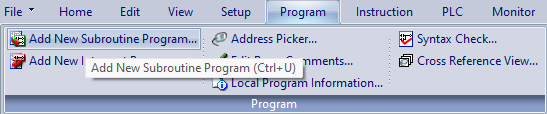 Add New Subroutine