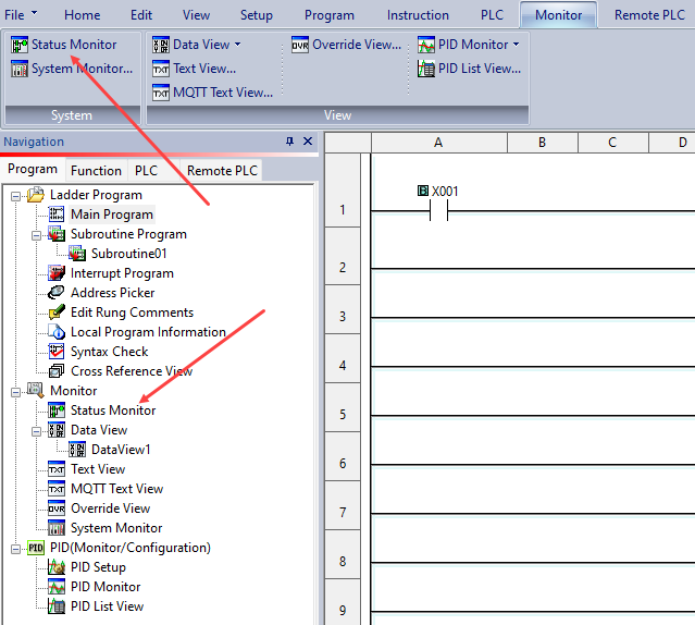 Program Monitor Result Display Status Monitor